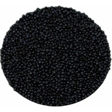 Boncukcu Abla Küçük Boy Kum Boncuğu, 1.5 Mm, Takı Yapım Boncuğu, Siyah Renk,50 Gram