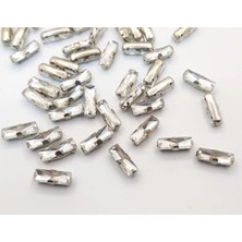 Boncukcu Abla 5X10 Kasalı Dikme Kristal Taş Baget Model Beyaz 50 Adet