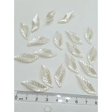Boncukcu Abla Incili Yaprak - 30 mm Krem (100 Adet) B:20