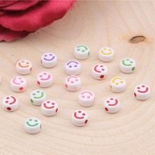 Boncukcu Abla Takı Yapımı Için Gülen Yüz Boncuk Çok Renkli 50 Adet