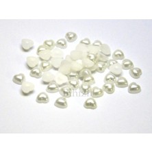 Boncukcu Abla Yarım Kalp Inci 10 mm Kırık Beyaz Süsleme Incisi (50 gr - 200 Ad) B:4