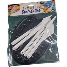 Ark 5'li Sanatçı Resim Spatula & Palet Seti Profesyonel Doku ve Karıştırma