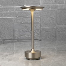 Matechno Lüks Şarjlı Dokunmatik Metal LED Restoran Bar Masa Lambası Yemek Masası Ambiyans Işığı Gece Lambası