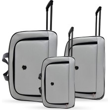 Set Jones Unisex Çekçekli Hostes Pilot 3'lü El Valiz Seti