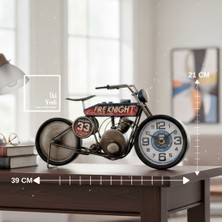 İki Yedi Konsept Fire Knight 33 Motosiklet Masa Saati, Retro Metal Dekor Ofis ve Ev Için Özel Tasarım Obje Hediyelik