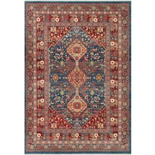 Cool Halı Anka Mavi Kırmızı Etnik Vintage Anadolu Bohem Rustik Yumuşak Klasik Dokuma Salon Oturma Odası Halısı