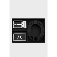 Armani Exchange Hakiki Deri Çift Tokalı Kemer Erkek Kemer XM000185 AF11958 MC038