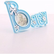 Marsilyan 2 Adet Baby Yazılı Sevimli Mini Resim Çerçevesi Mavi