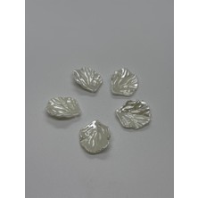Boncukcu Abla 100 Adet Yaprak Inci Sedefli Krem Rengi Inci Boncuk– 20 mm / Istiridye Formlu Inci Delikli Inci B:53