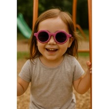 Marsilyan Kids Güneş Gözlüğü Fuşya Yuvarlak Çerçeve UV 400 Korumalı CE Belgeli Çocuk Güneş Gözlüğü