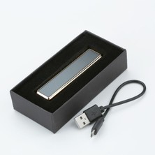 Şarjlı Metal Elektronik Çakmak Siyah Kutuda, Pratik ve Şık Tasarım