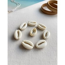 Boncukcu Abla Akrilik Delikli Krem Yarım Deniz Kabuğu Boncuk 18MMX13MM 50 Adet B:61