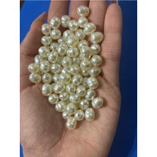 Boncukcu Abla Sedefli Krem Rengi 10 Ml. Delikli Şekilsiz Oval Inci 100 Adetb:28