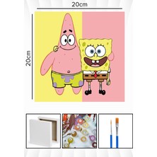 Corvo Sayılarla Boyama Seti Numaralı Tuval Fırça Boya 20X20 cm - Sünger ve Kankası