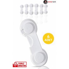 Can Yıldız Plastik Beyaz Mandallı Dolap ve Çekmece Çok Amaçlı Çocuk Bebek Güvenlik Kilit Emniyet