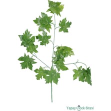 Yapay Çiçek Sitesi Yapay Üzüm Ağacı Dalı 15 Yapraklı 70 cm 12 Adet Yeşil
