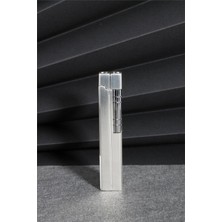 Şık Gümüş Renk Kapaklı Özel Tasarım Gazlı Çakmak