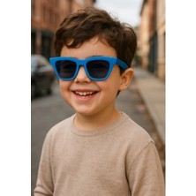 Marsilyan Kids Güneş Gözlüğü Mavi Çekik Çerçeve UV 400 Korumalı CE Belgeli Çocuk Güneş Gözlüğü
