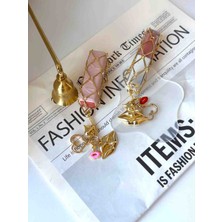 Reborn Design Gold Renk Pembe Dudak Figürlü Lip Gloss Çanta Charm