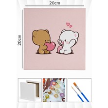 Corvo Sayılarla Boyama Seti Numaralı Tuval Fırça Boya 20X20 cm - Hediye Ayılar