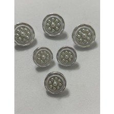 Boncukcu Abla 6'lı Takım 3 Büyük 2,2 cm 3 Küçük 1,8 cm Özel Tasarım Şık Düğme  (BD31)