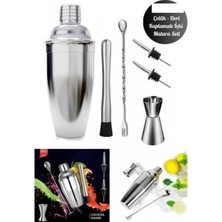 Marsilyan Kokteyl Hazırlama Shaker Seti 6 Parça Çelik Shaker Barmen Seti