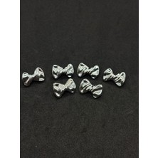 Boncukcu Abla 6 Lı Fiyonk Düğme Gümüş Düğme 1,17CM.(BD19)