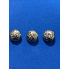Boncukcu Abla 3 Lü Gümüş Metalize Bombeli Özel Tasarım Düğmesi Ceket Kaban Düğmesi 2,5  CM.(BD14)