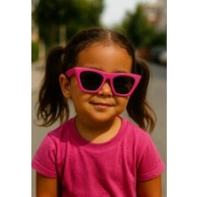 Marsilyan Kids Güneş Gözlüğü Fuşya Çekik Çerçeve UV 400 Korumalı CE Belgeli Çocuk Güneş Gözlüğü