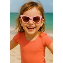 Marsilyan Kids Güneş Gözlüğü Pembe Çekik Çerçeve UV 400 Korumalı CE Belgeli Çocuk Güneş Gözlüğü