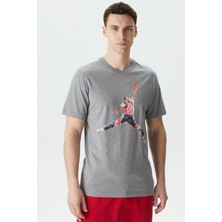 Nike Jordan Brand Jumpman Watercolor Graphic Tshirt Gray Jordan Grafik Baskılı Tişört Gri