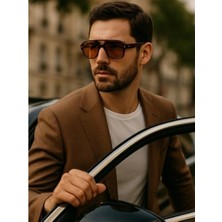 Marsilyan Tomy Unisex Kahverengi Çerçeveli Erkek Güneş Gözlüğü – UV400 Korumalı, Retro Stil