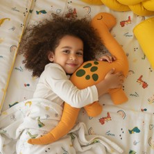 Sarı Dino Uyku Arkadaşı – Dekoratif Dinozor Yastık, Pamuksu Yüzey, Bebek ve Çocuk Odası Için