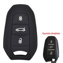Otohousse Citroen C4 Picasso Ds3 Ds4 Ds5 Ds6 Uyumlu Silikon Oto Anahtar Kumanda Kabı Kılıf Siyah