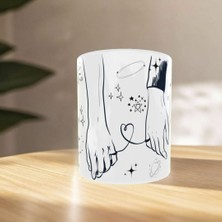 Uçan Kupa Kalpten Kalbe – Sevgililer Günü Özel Minimal Aşk Temalı Kupa
