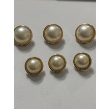 Boncukcu Abla 6'lı 3 Büyük 2,1 cm 3 Küçük 1,6 cm Sedef Kaplama Gold Çerçeveli Tasarım DÜĞME(BD35)