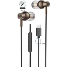 Dexmon Type-C Kablolu Tüm Telefon Modelleri Uyumlu Hasır Örgü Kablo ve Mikrofonlu Kulak İçi Kulaklık