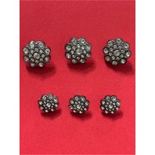 Boncukcu Abla 6'lı Takım 3 Büyük 2,3 cm 3 Küçük 1,5 cm Tasarım Düğme (BD39)