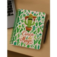 Marsilyan Cinco De Mayo Temalı Spiral Kareli Defter – 80 Yaprak, 18X24 cm