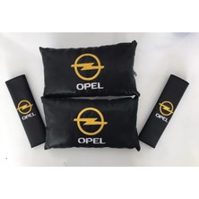 Normadia Opel Nakışlı Astra Corsa Deri Boyun Yastığı ve Kemer Pedi Takımı