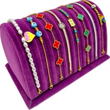 Sezgin Kutu ve Aksesuar Bileklik Tesbih ve Püskül Standı Semer Model Süet Mor