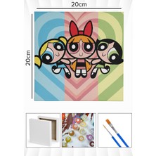 Corvo Sayılarla Boyama Seti Numaralı Tuval Fırça Boya 20X20 cm - Power Kızları