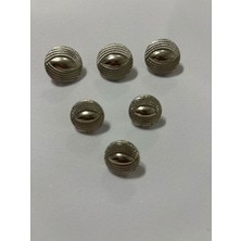 Boncukcu Abla Gümüş 6 Lı Takım Düğme Seti Nikel Düğme Kendinden Oymalı Özel Tasarım Düğme 3 Büyük 3 KÜÇÜK(BD09)