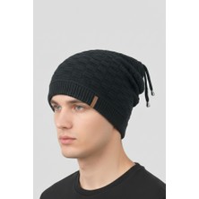 Balkonda Bere İpli Sarkmalı Hip Hop Slouchy Popüler Triko Astarlı Unisex Koyu Antrasit