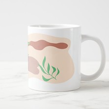 Tp Abstract Botanical Line Art Temalı Porselen Kupa Bardak