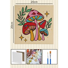 Corvo Sayılarla Boyama Seti Numaralı Tuval Fırça Boya 20X20 cm - Bohem Mantarlar