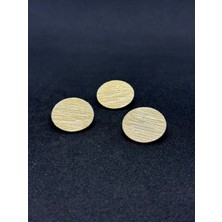 Boncukcu Abla Gold Altın Çizgili Büyük Daire Düğme Metal Düğme 32 Boy Düğme - 3 Adetbd:54