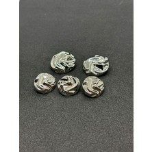 Boncukcu Abla Özel Tasarım Halat Detay Gümüş Düğme Seti 5 Adet (2 Büyük 3 Küçük) Bd:51