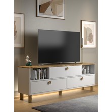 Wood'n Love Bohem Mia Ledli Tv Ünitesi - Konsol 3 Kapak 2 Bölme 160 cm Dolaplı ( 3 Renkli Ledli )
