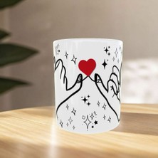 Uçan Kupa Minimalist El Ele & Kalp Figürlü Tasarım Bardak